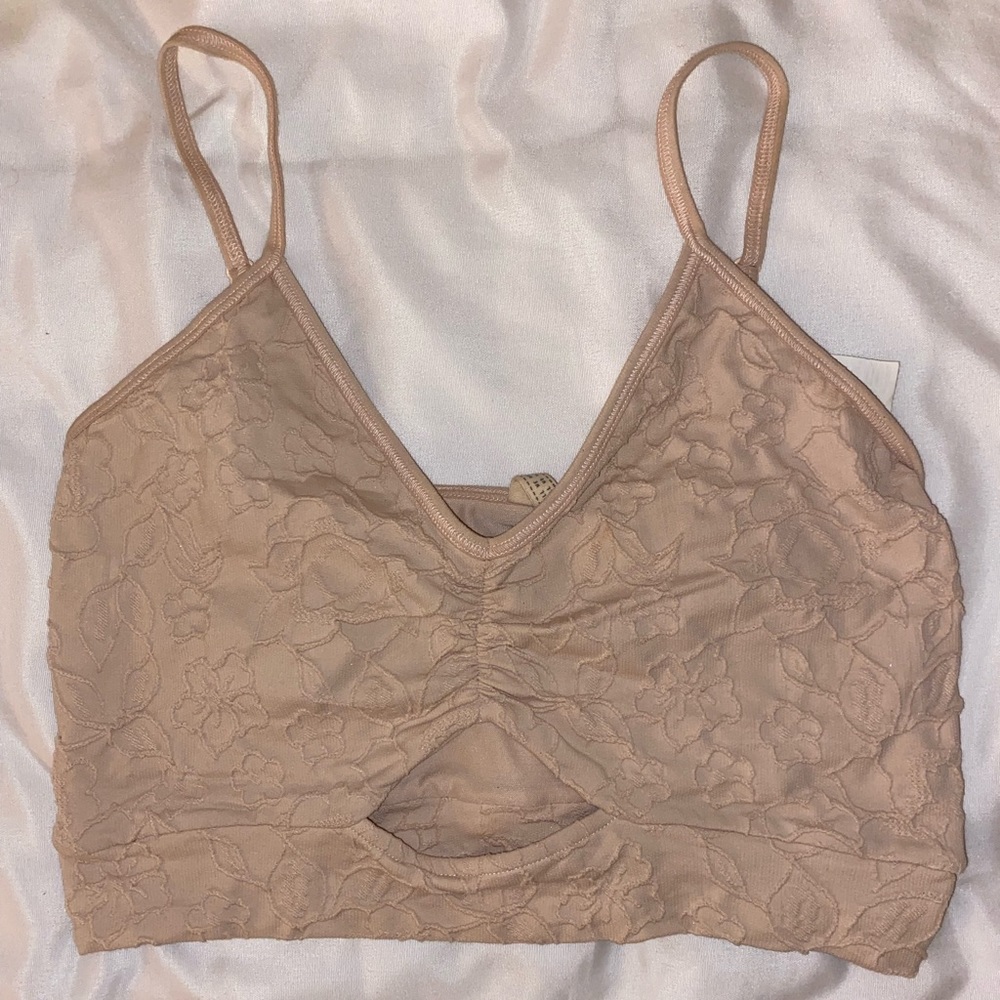 Baby pink floral crop tank top from PERU